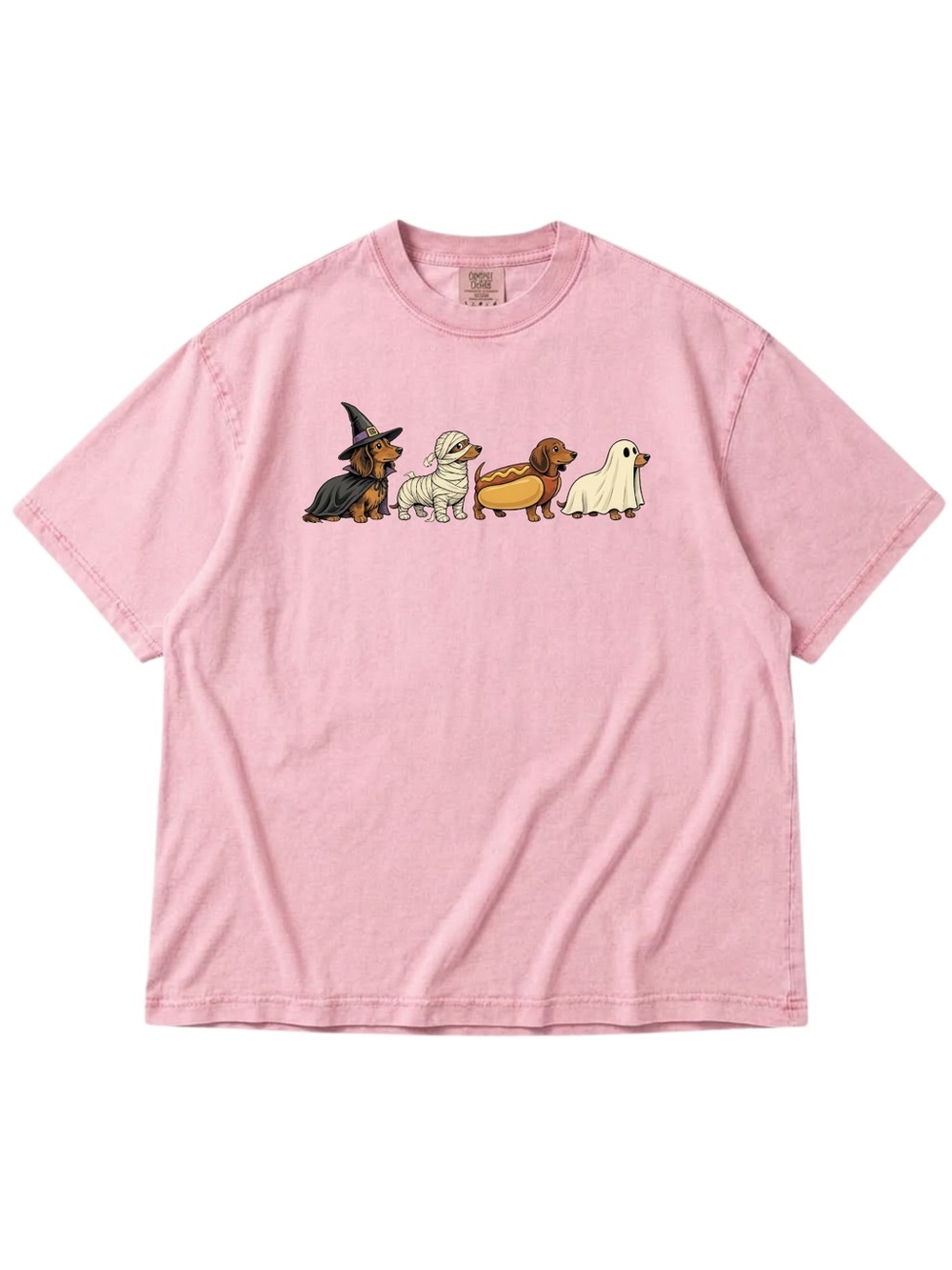 Comfort Colors Blossom Halloween Dachshund Graphic Tee - Casual Dog Lover Shirt